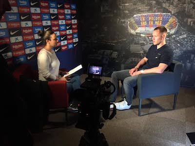 Semra interviewing FC Barcelona’s Marc-André Ter Stegen ahead of El Clásico against Real Madrid for LaLiga TV
